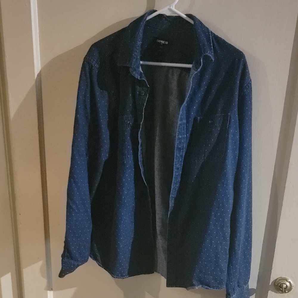 Express Blue Lightweight Shirt Jacket